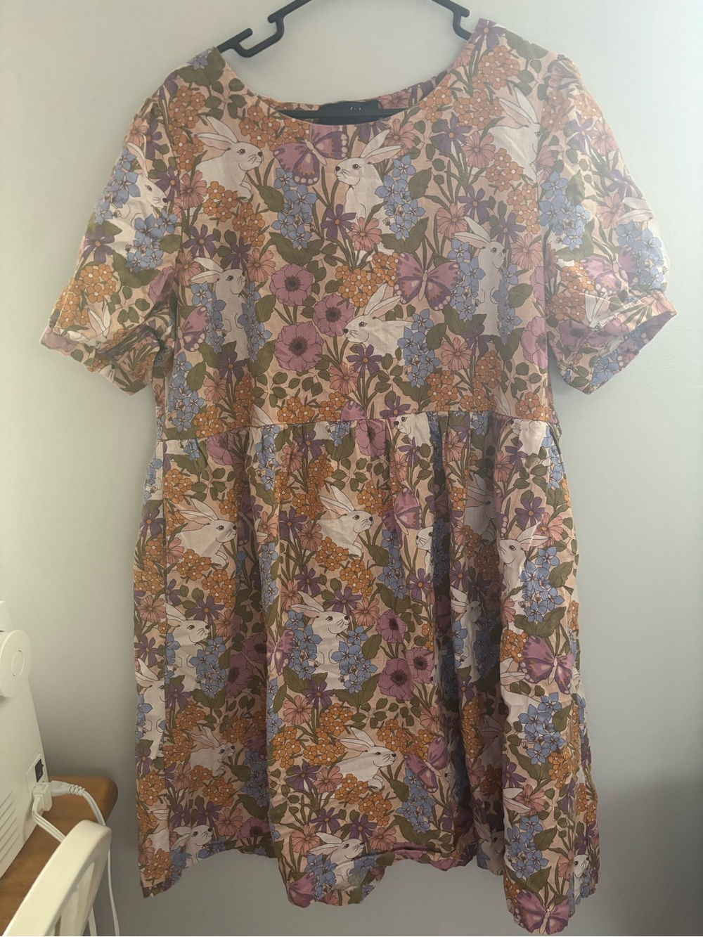 Princess Highway Floral Bunny Mini Dress - Pink Multi